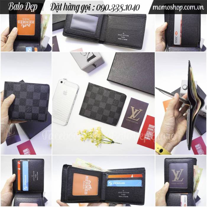Ví nam đẹp LV nhỏ gọn, bỏ vừa túi, nhiều ngăn đựng tiền, thẻ. Ví da nam thời trang giá rẻ tại Momoshop. ví nam đẹp lv, ví da nam, ví da nam thời trang, ví nam hàn quốc, ví thời trang, ví nữ