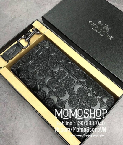 Combo ví nam và móc khoá cao cấp bn343den