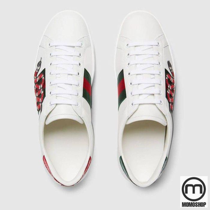Giày Gucci Men's Ace Embroidered Sneaker Màu Trắng