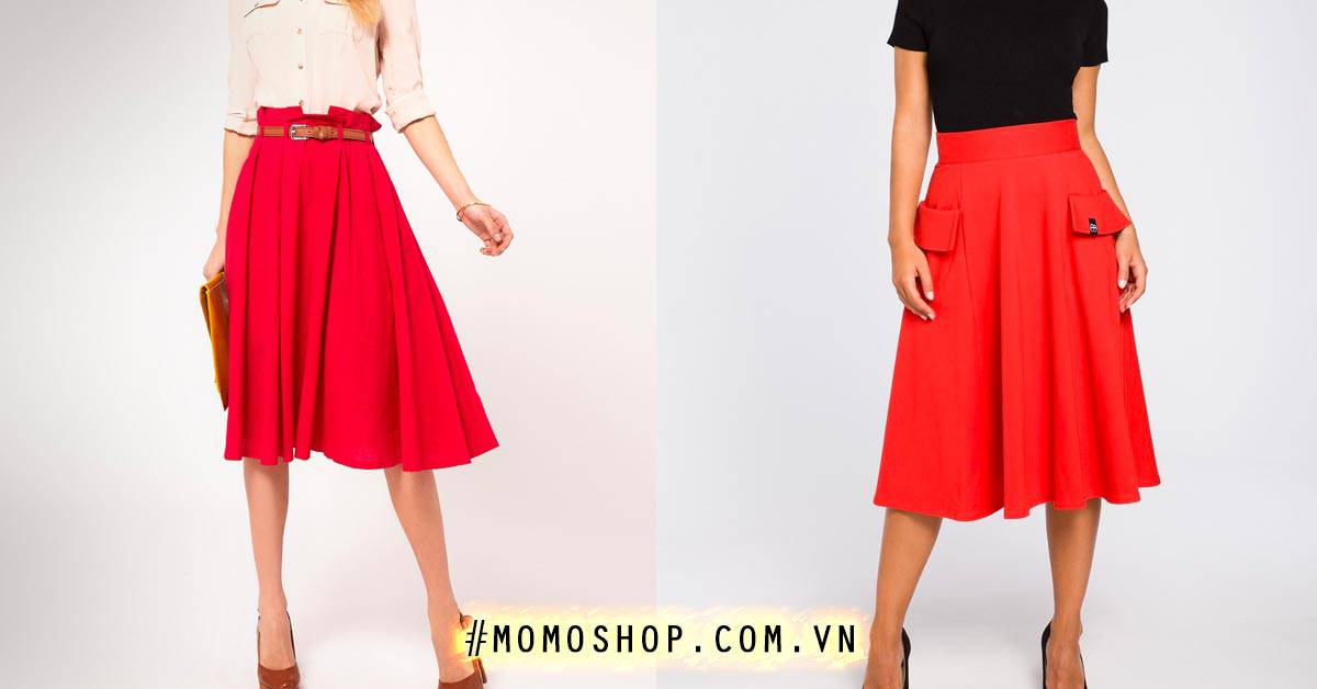 Chân váy đỏ kết hợp với áo màu gì để hợp thời trang và đẹp